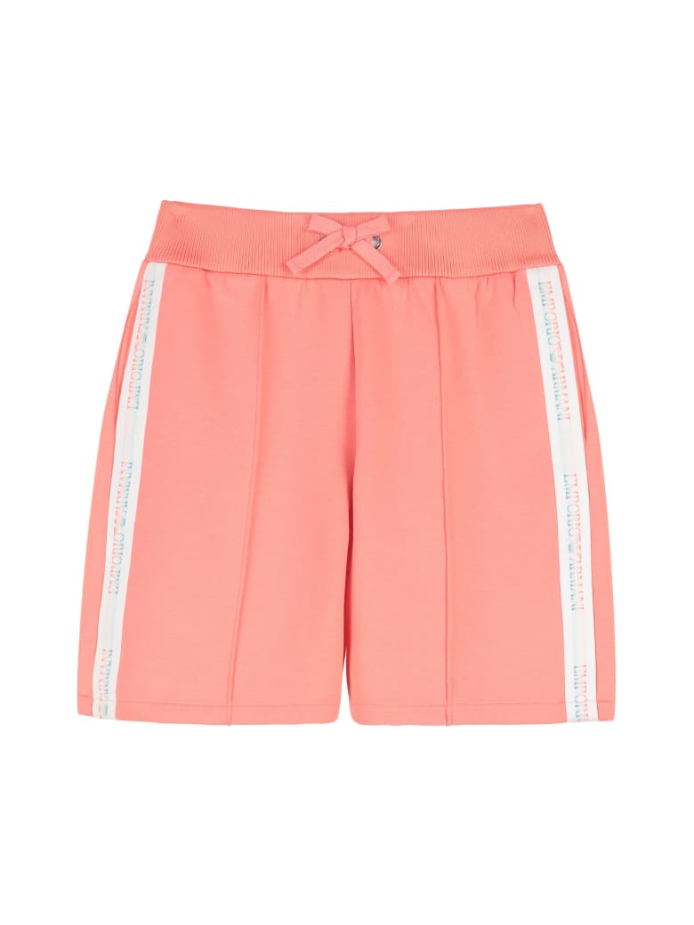Emporio Armani Logo Detail Cotton Track-pants - Salmon pink