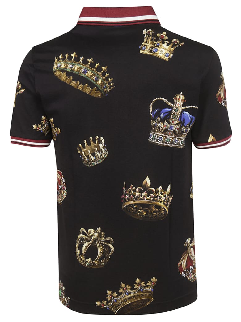 Dolce & Gabbana Crown Print Polo Shirt | italist, ALWAYS LIKE A SALE