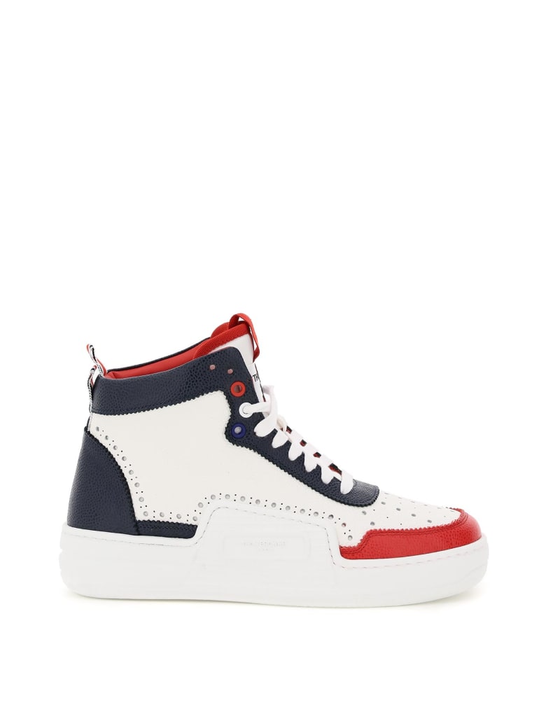 Thom Browne Basketball Hi-top Tricolour Sneakers - RWB WHT (White)