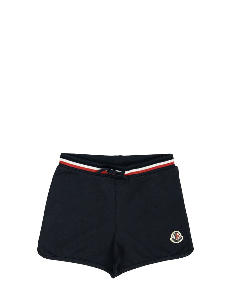 Moncler Drawstrings Logo Shorts Blue - Blu