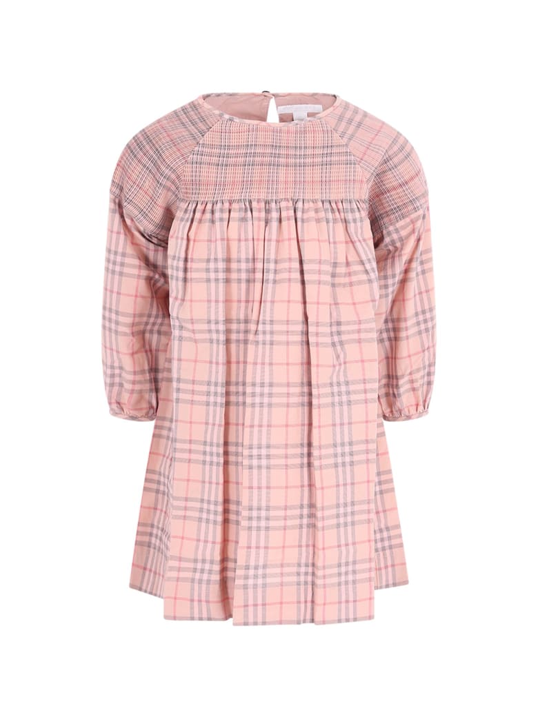 Burberry Pink Checked Girl Dress 