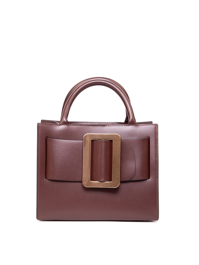 oxblood leather handbag