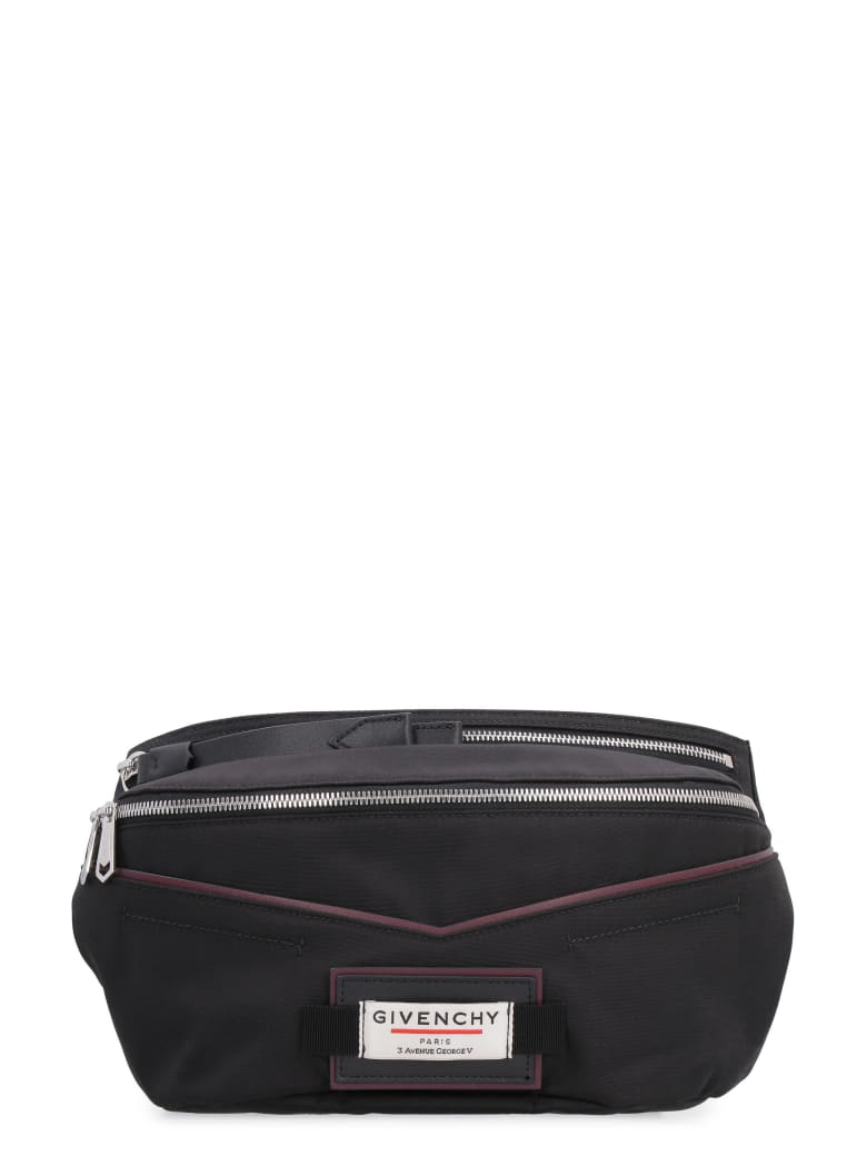 Givenchy Downtown Nylon Belt Bag With Patches - black