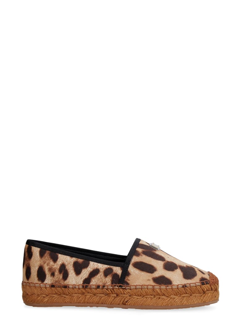 Dolce & Gabbana Jute Wedge Espadrilles - Animalier