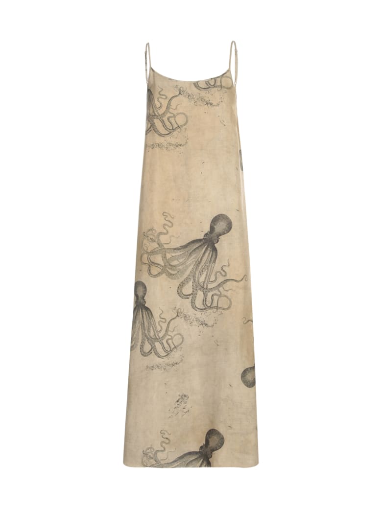 Uma Wang Anaya Thin Strap Long Dress - Light Grey Black