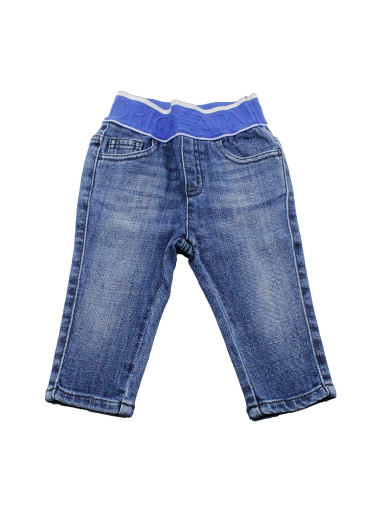 Emporio Armani Denim Jeans Trousers With Elasticated Waist - Denim