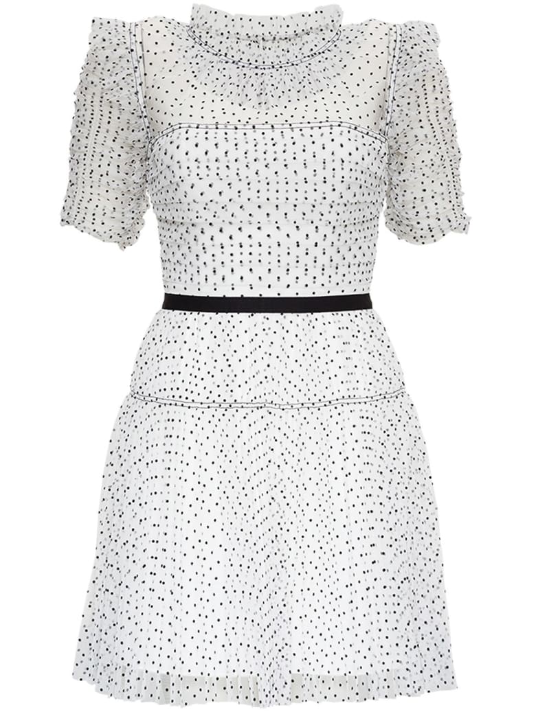 self-portrait Black And White Dress In Polka Dot Tulle - White