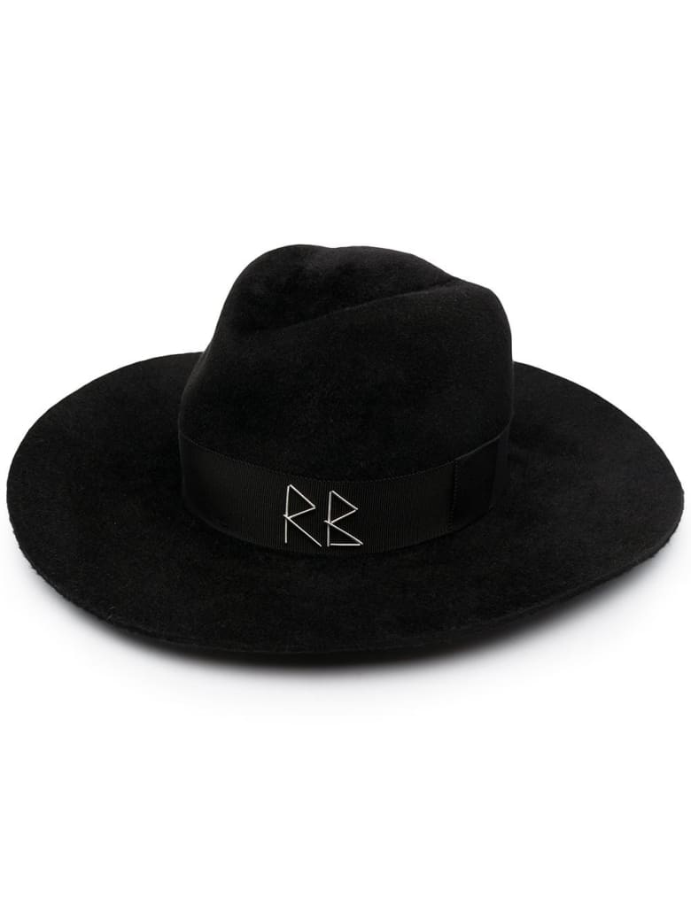 Ruslan Baginskiy Fedora Hat With Crystals And Pearls - Black