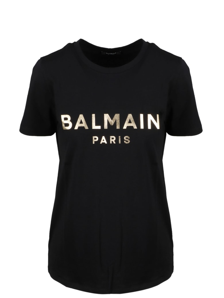 Balmain Metallic Logo T-shirt - Noir/or