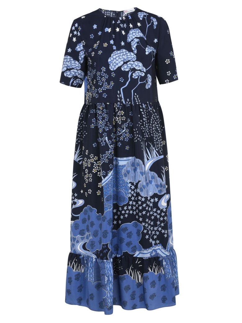 RED Valentino All-over Printed Dress - Blue