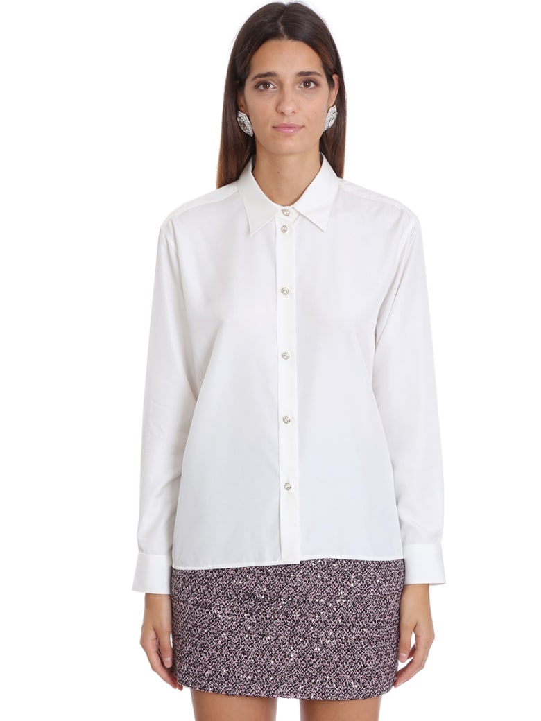 Alessandra Rich Shirt In White Silk - white