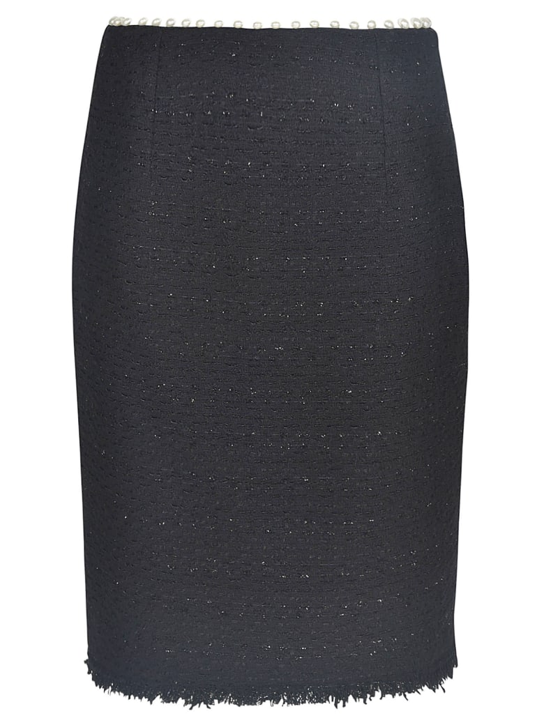 white pencil skirt embellished