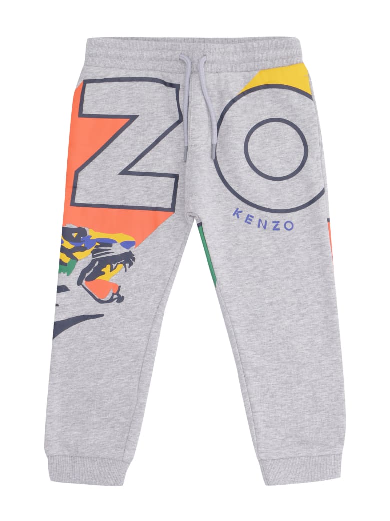 Kenzo Kids Stretch Cotton Track-pants - grey