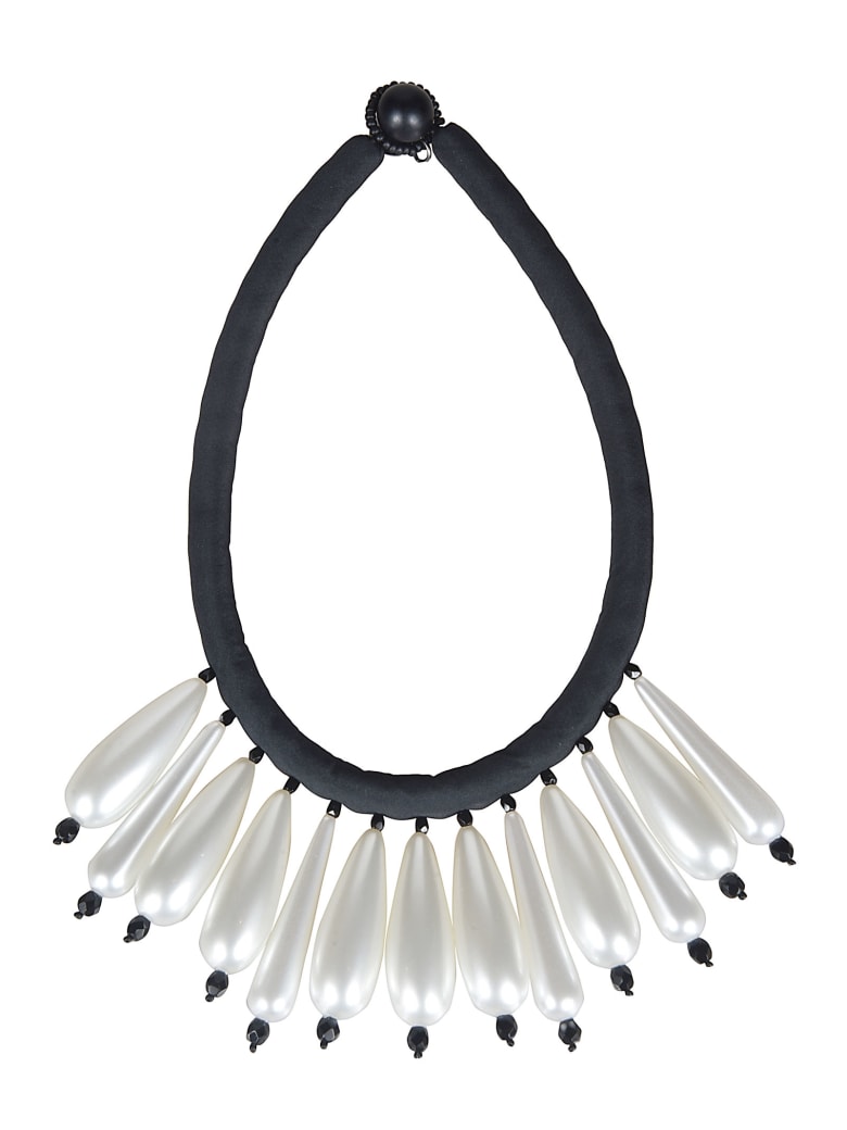 Maria Calderara Teardrop Necklace - Pearl/Black
