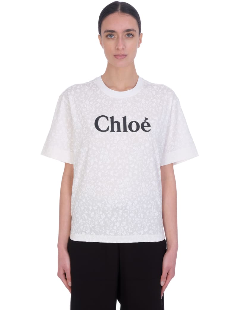 Chloé T-shirt In White Cotton - Bianco