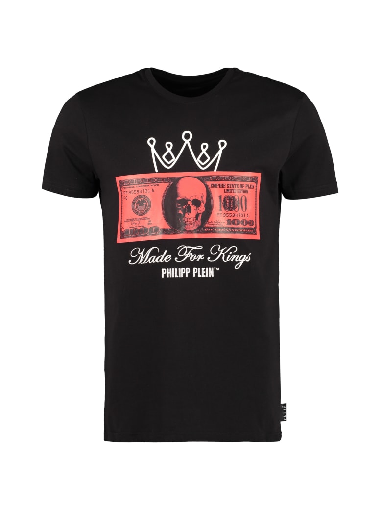 Philipp Plein Printed Cotton T-shirt - black