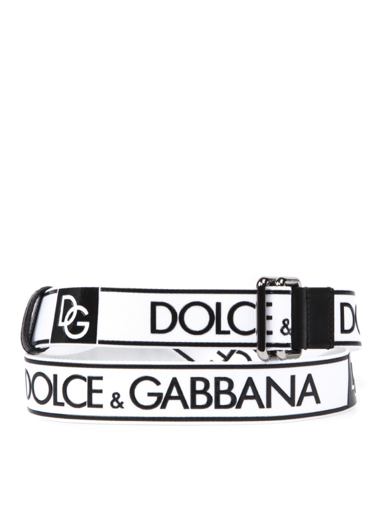 dolce and gabbana white belt