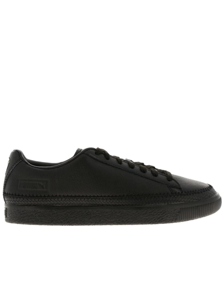 puma black leather shoes