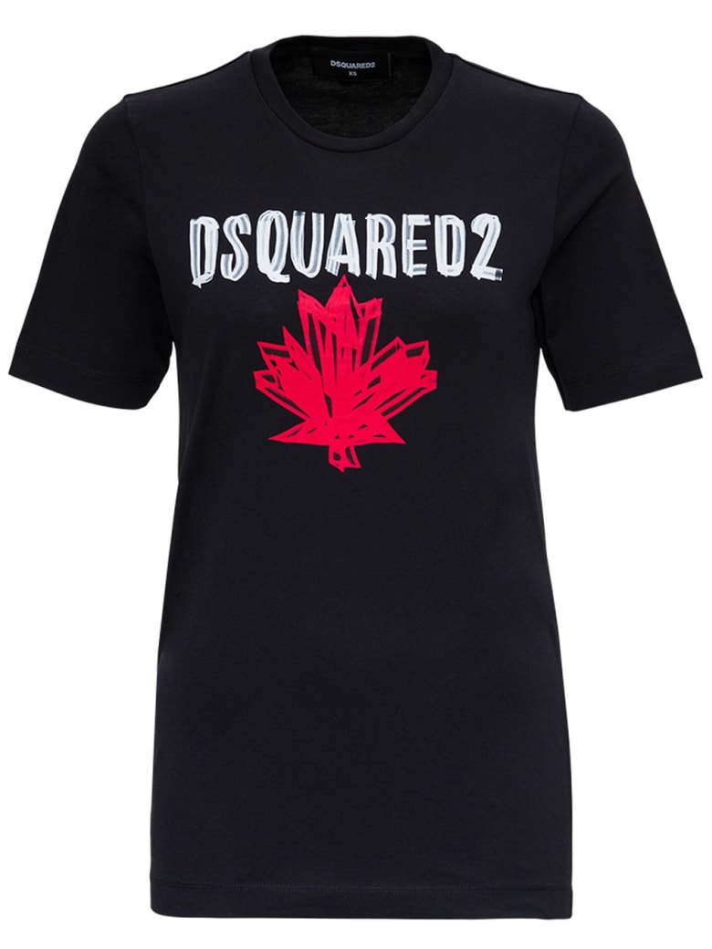 Dsquared2 Cotton T-shirt With Print - Black