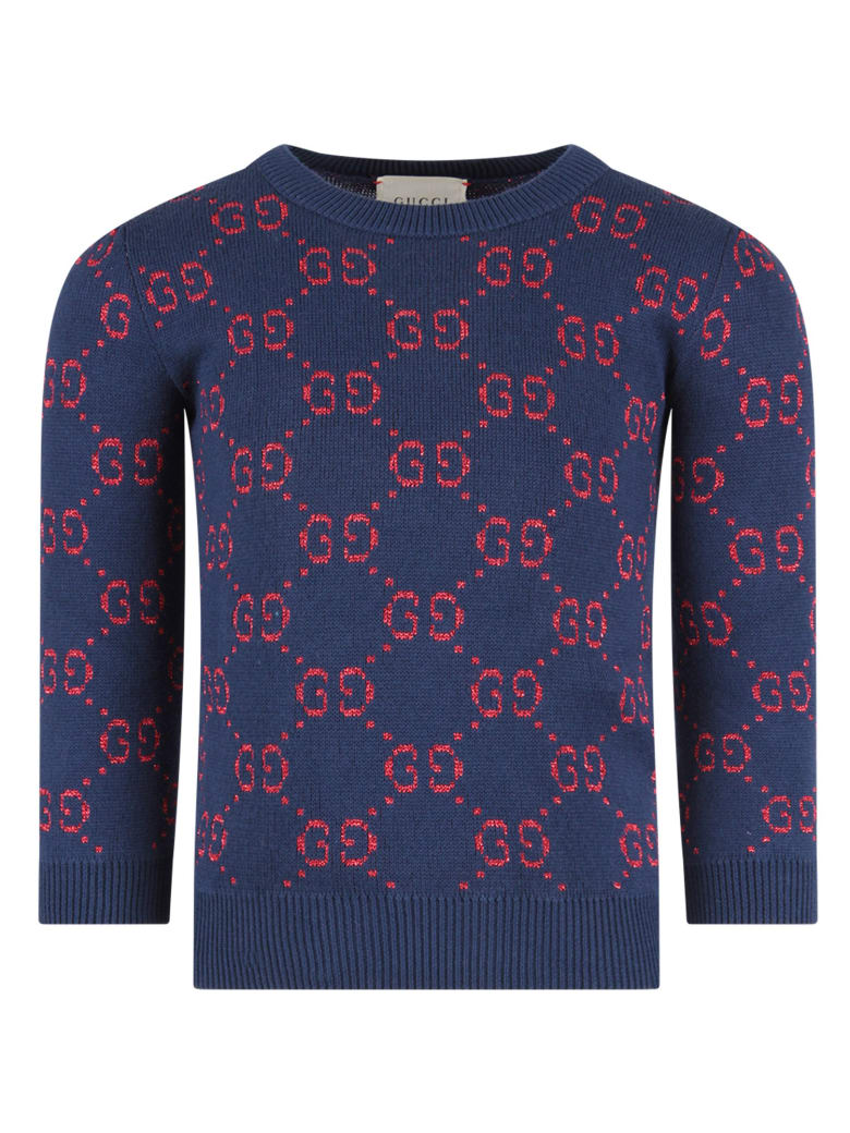 red and blue gucci sweater