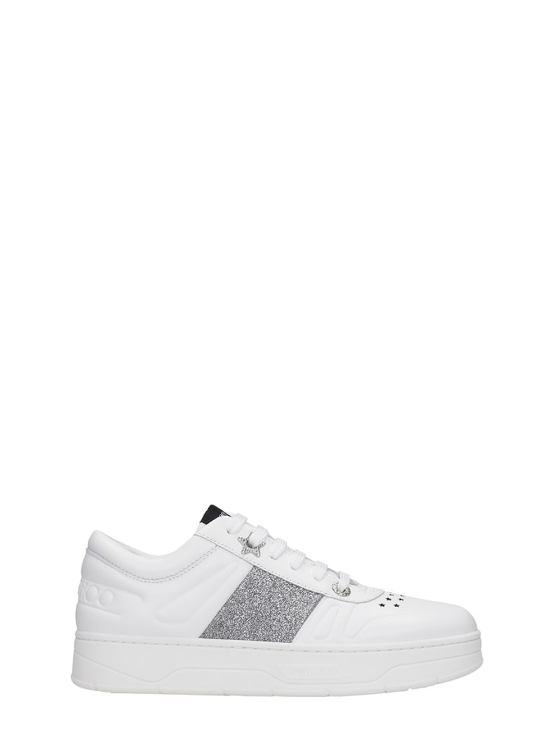 Jimmy Choo Hawaii Sneakers In White Leather - white