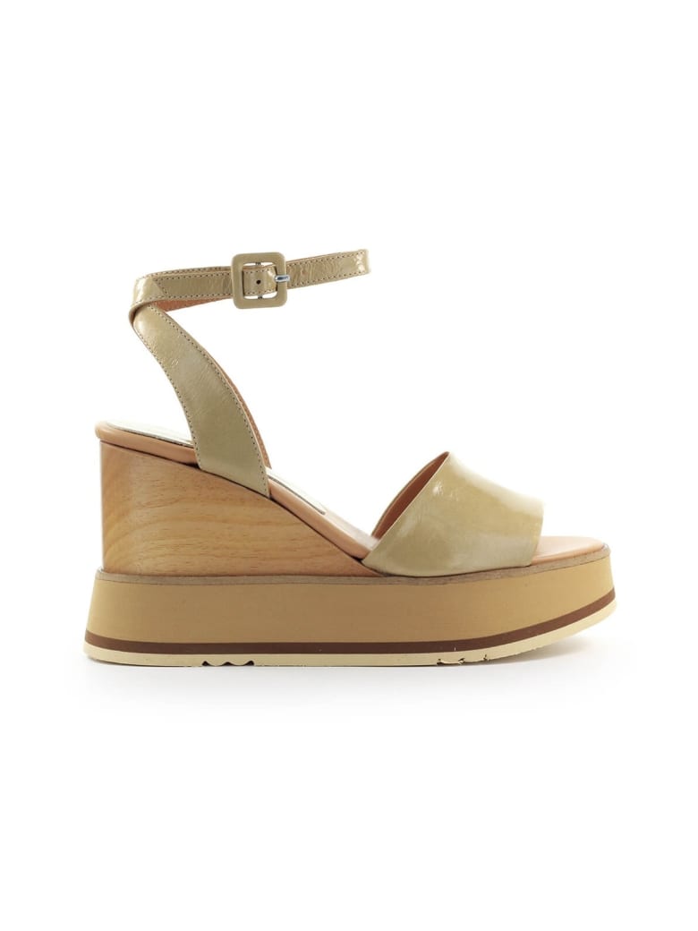 Paloma Barceló Gisele Lory Beige Wedge Sandal - Taupe