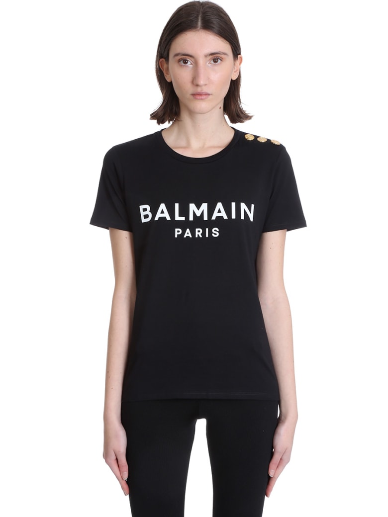 Balmain T-shirt In Black Cotton - BLACK