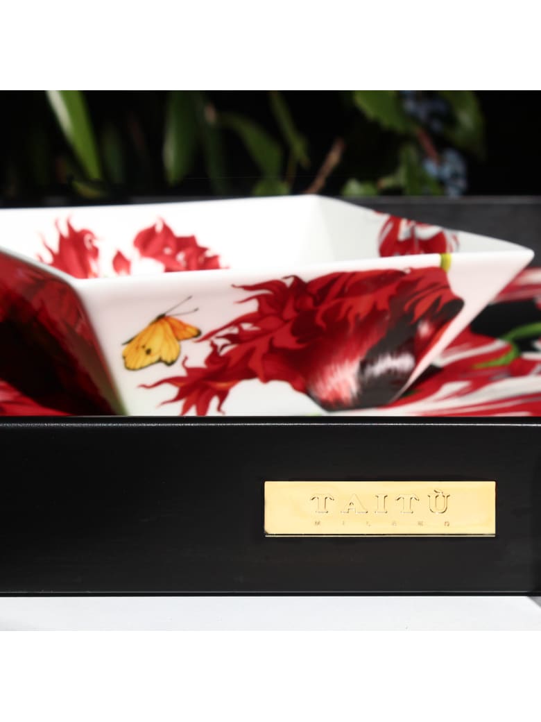 Taitù Small Rectangular Tray- Emotion Collection - Red & Black