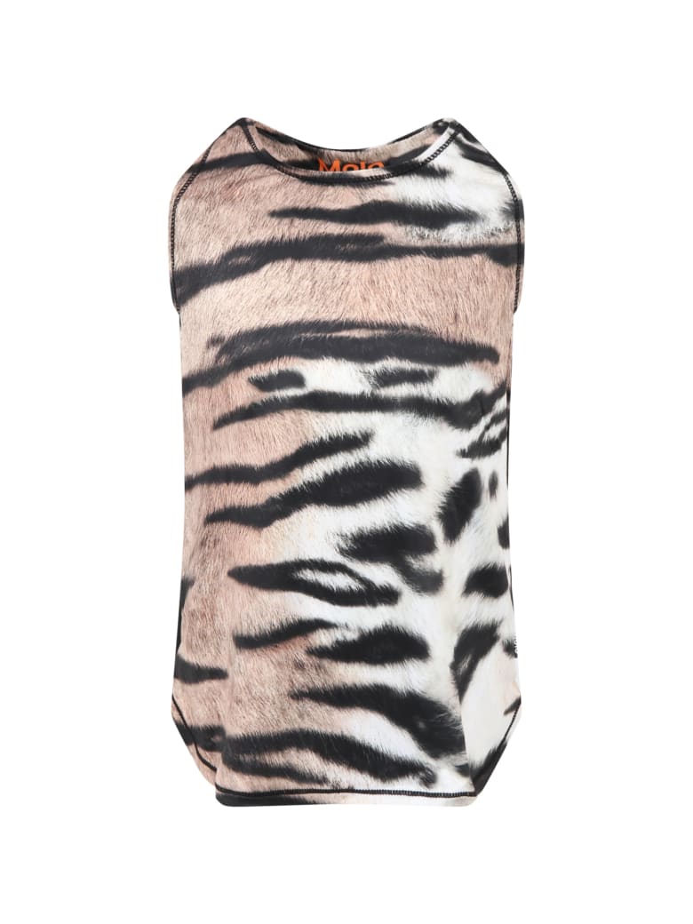 Molo Multicolor ''oriana'' Tank Top For Girl - Brown