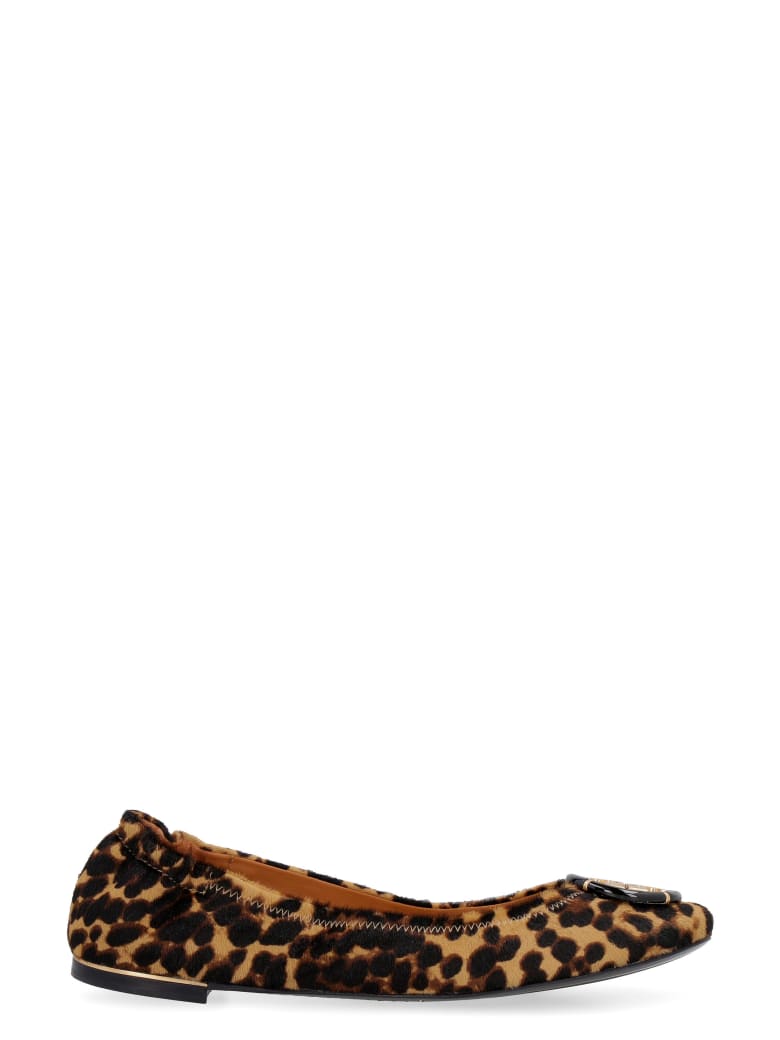 Tory Burch Leather Ballet Flats - Animalier