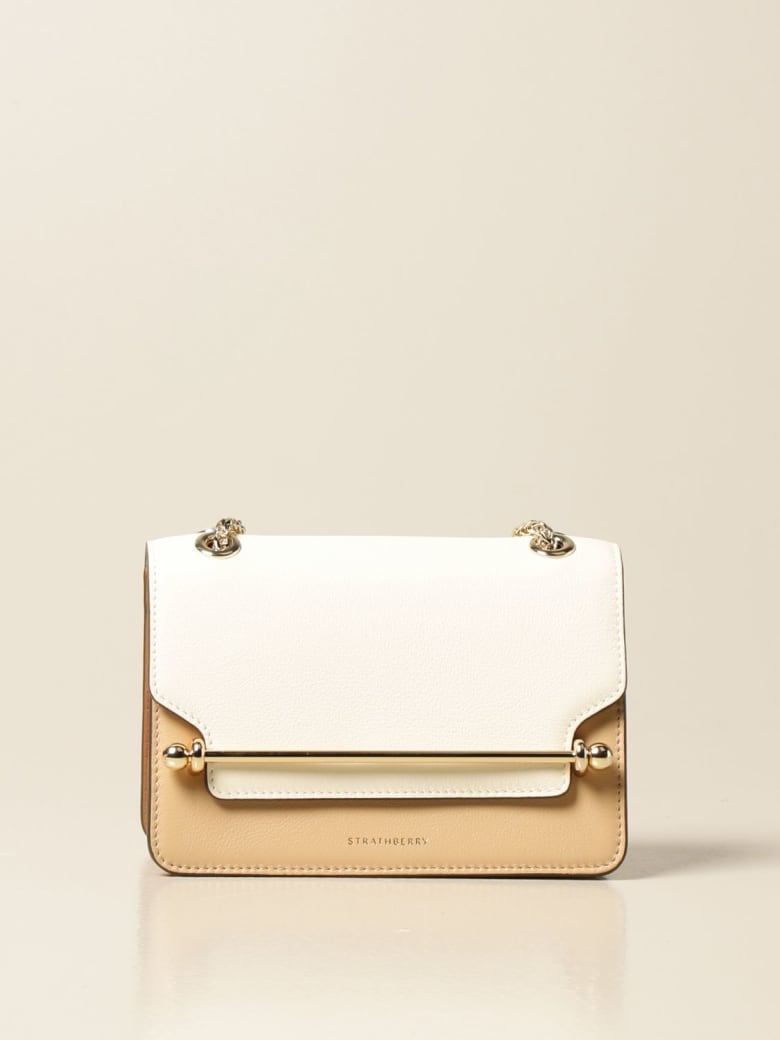 Strathberry Crossbody Bags East/west Mini Strathberry Bag In Tricolor Leather - Natural