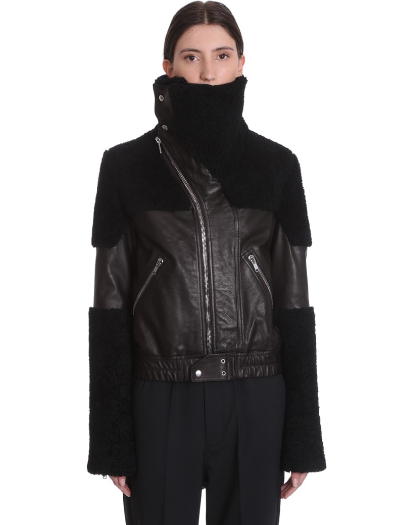 Rick Owens Keith Jkt Leather Jacket In Black Leather - black