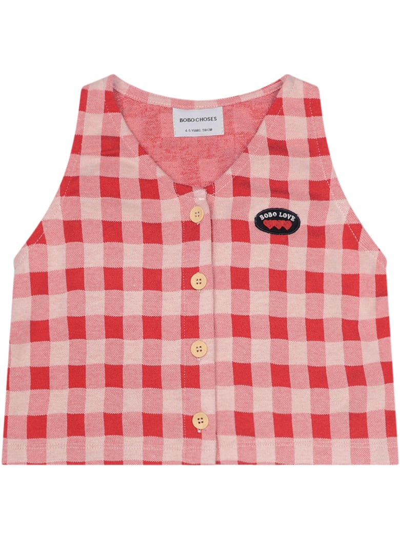 Bobo Choses Multicolor Blouse For Girl With Logo - Red