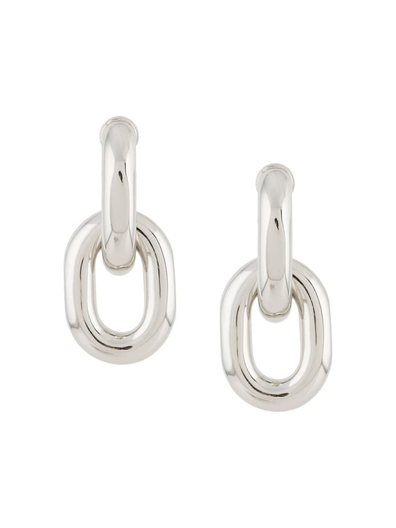 Paco Rabanne Silver-colored Aluminum Xl Hoop Earrings - Metallic