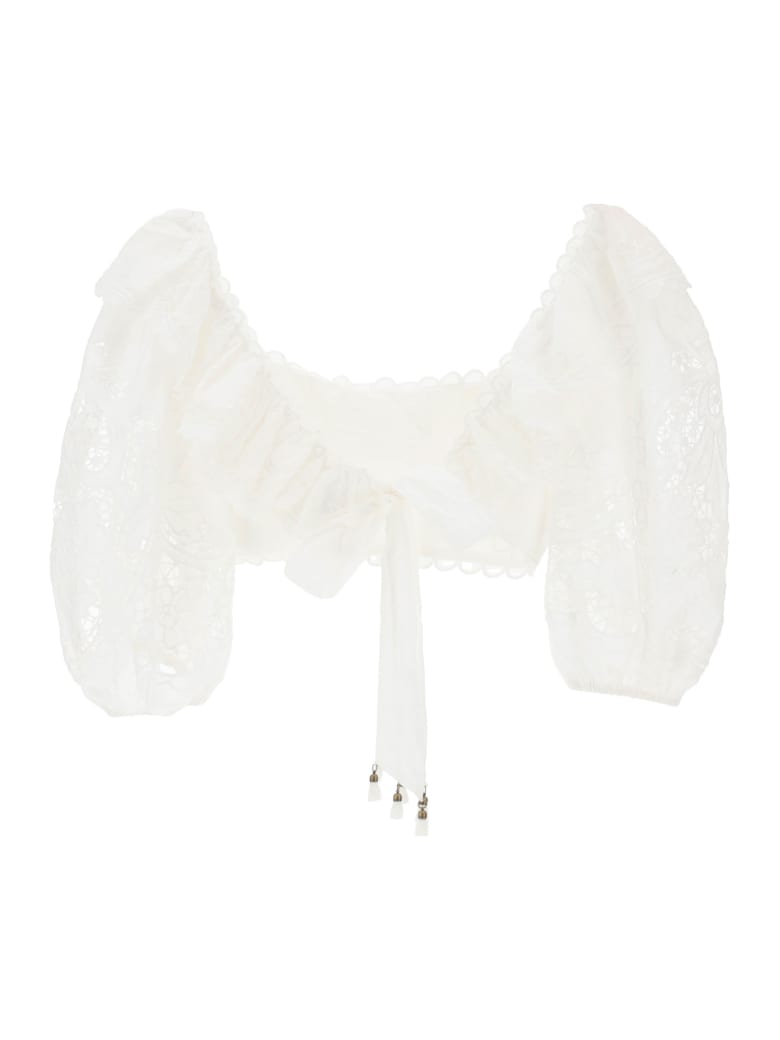 Zimmermann Lulu Scallop Frill Top - Bianco