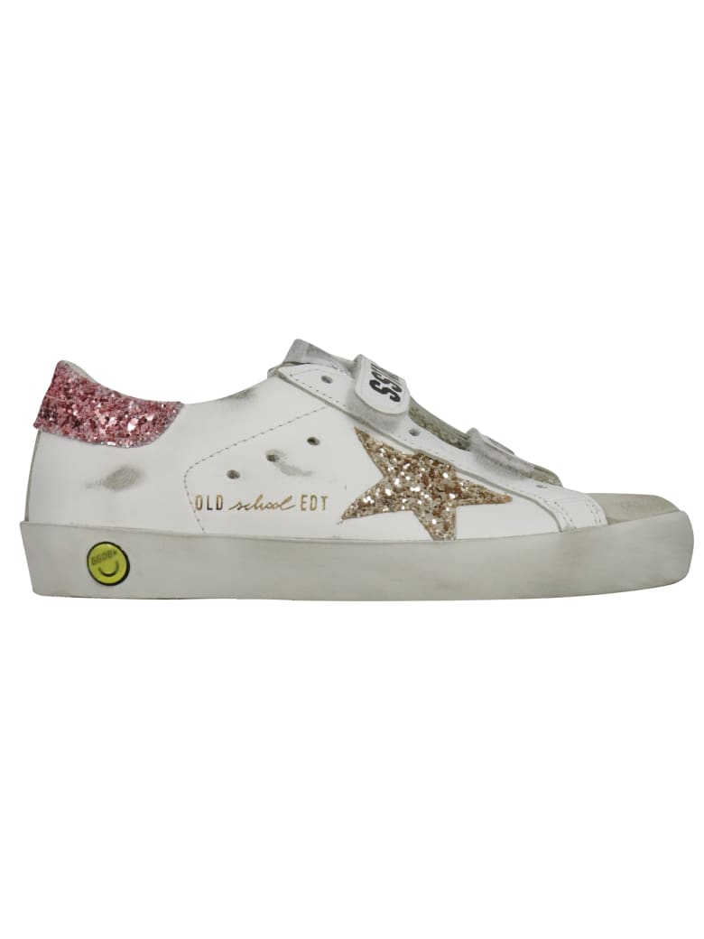 Golden Goose Old School Leather Sneaker - WHITE / GOLD