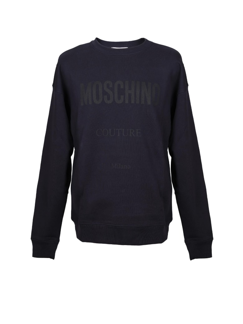 moschino logo shoulder crew neck sweatshirt