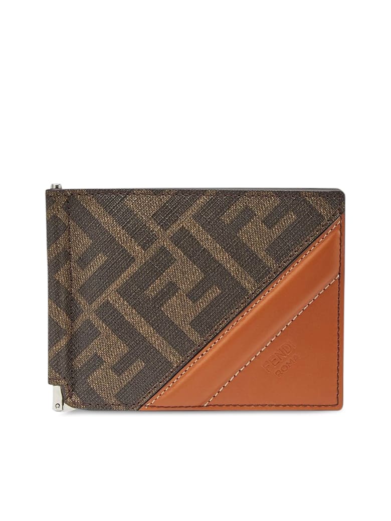 Fendi Slim Wallet Mon Tess.pu Ff 197 - Dza Tobacco Cuir Palladio