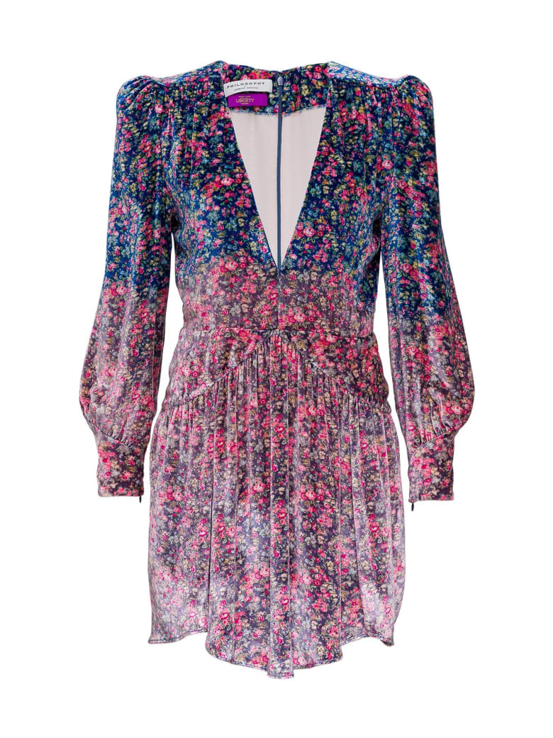 Philosophy di Lorenzo Serafini Floral Dress In Viscose Blend - Multicolore