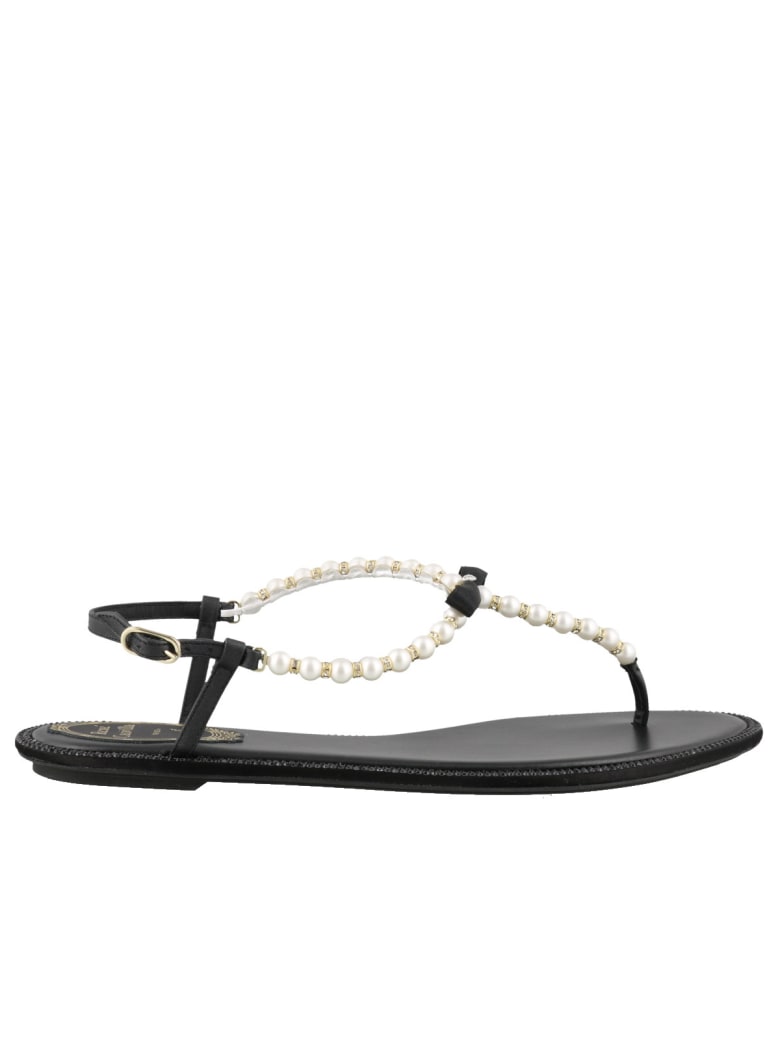 sandals with pearls on them