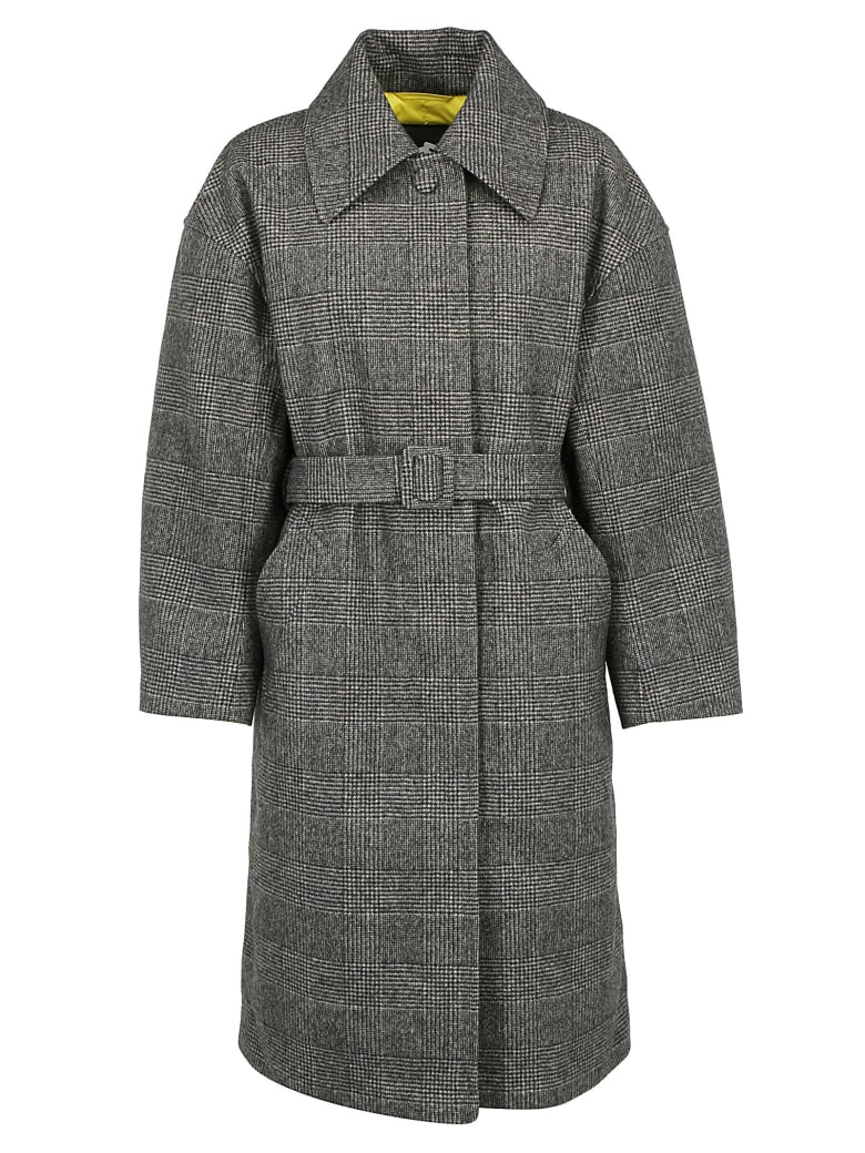 IENKI IENKI Coat - Woolmark grey check/yellow