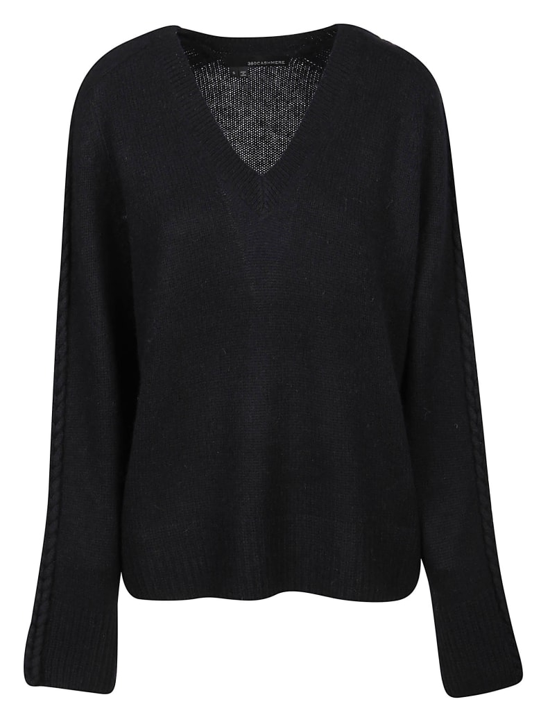 360 Sweater Maglia Scollo V Candice - Black