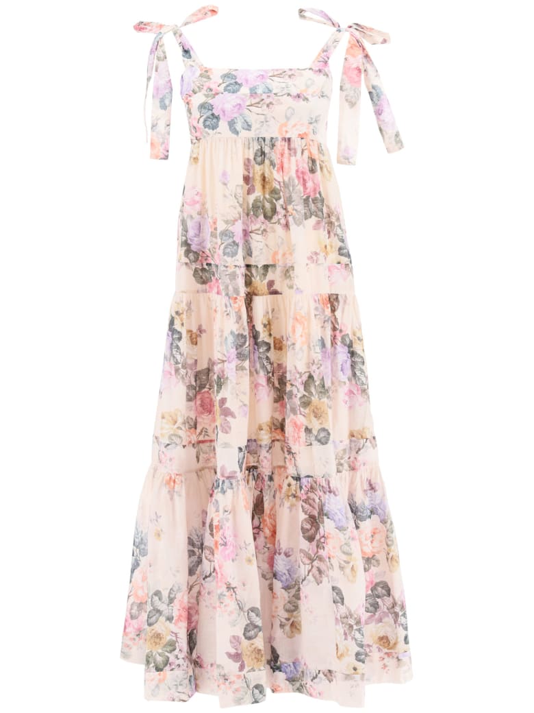 Zimmermann Brigthon Dress In Floral Cotton - Multicolor