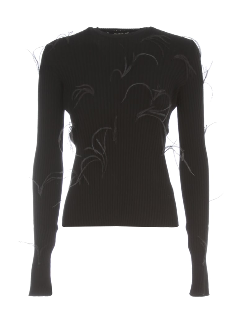 Marques'Almeida Light Weight Feather Crew Neck Jumper - Black