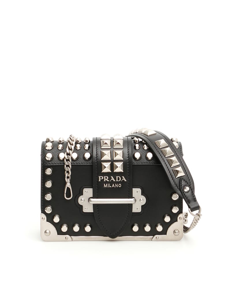 prada cahier studded leather crossbody bag