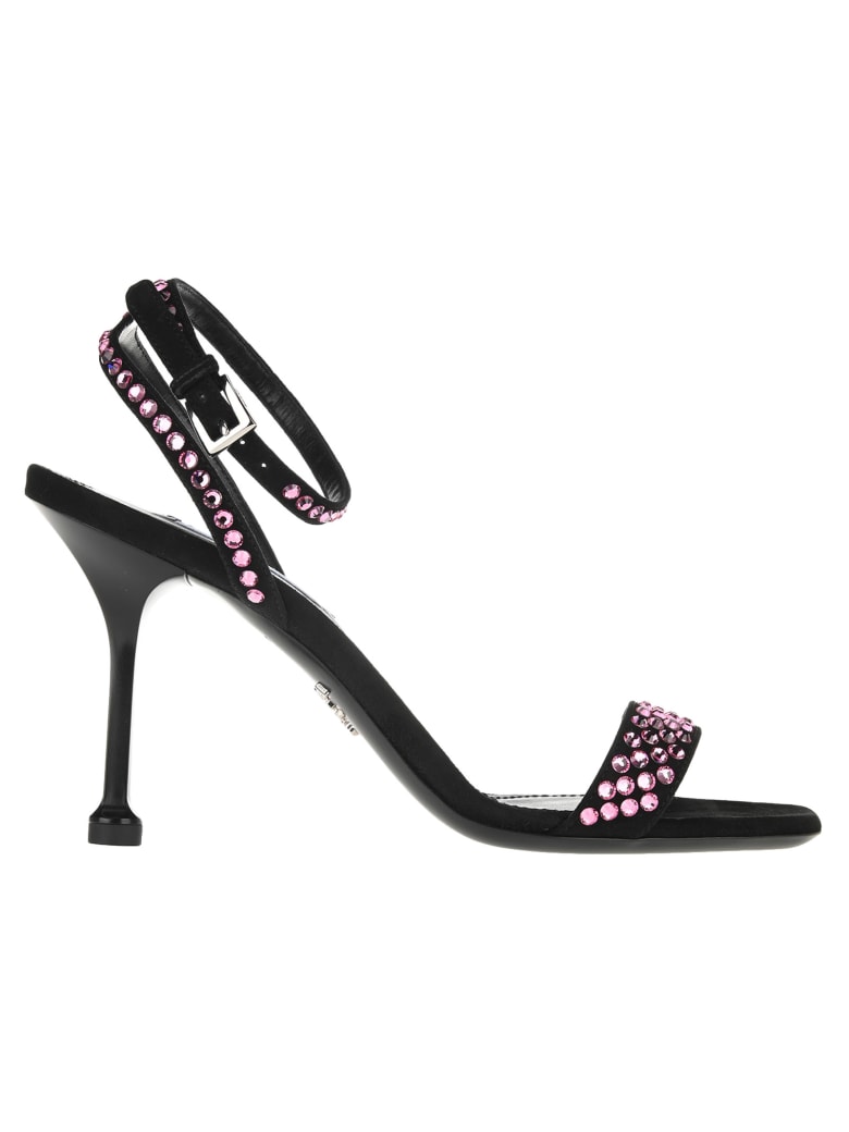 prada crystal embellished sandals