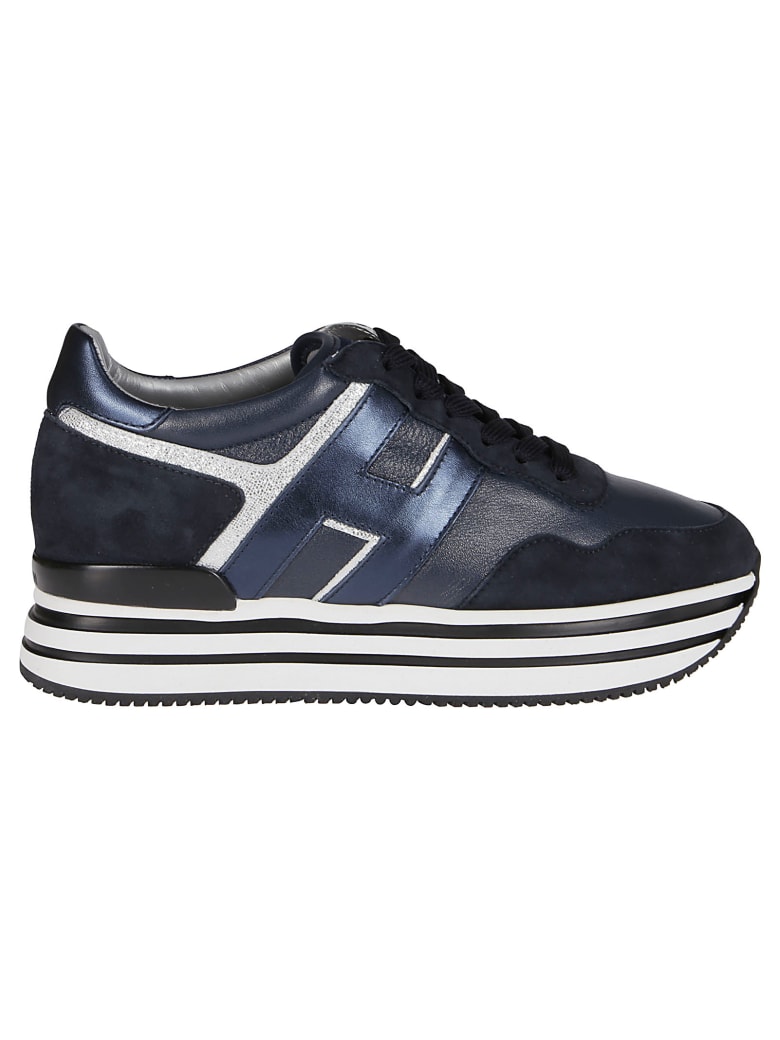 Hogan Blue Leather H222 Sneakers - Blue