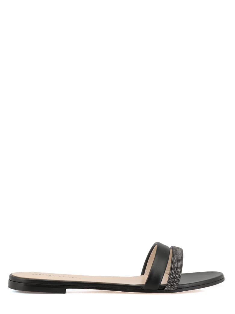 Fabiana Filippi Leather Flat Shoe - BLACK