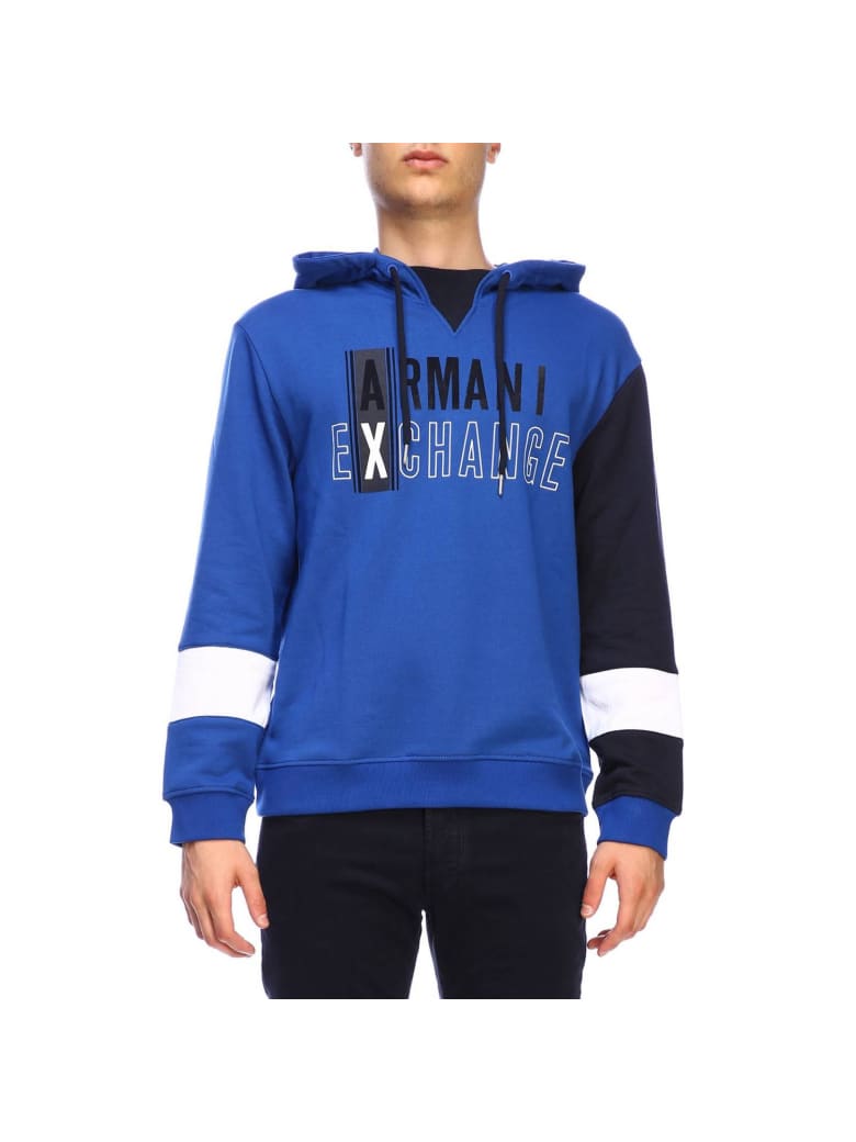 armani exchange blue hoodie