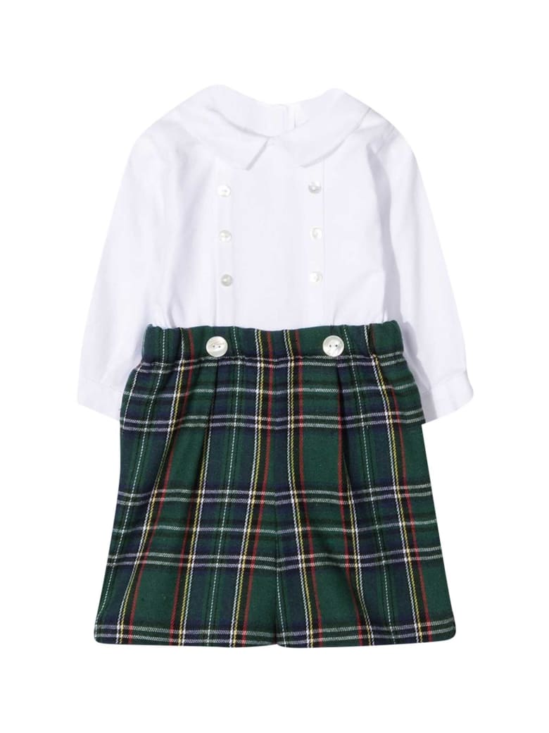 Mariella Ferrari Mariella Ferrari Checked Baby Suit - Verde/bianco